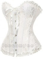 Espartilho Corset Lingerie Sexy Hot Branco - Tamanho M